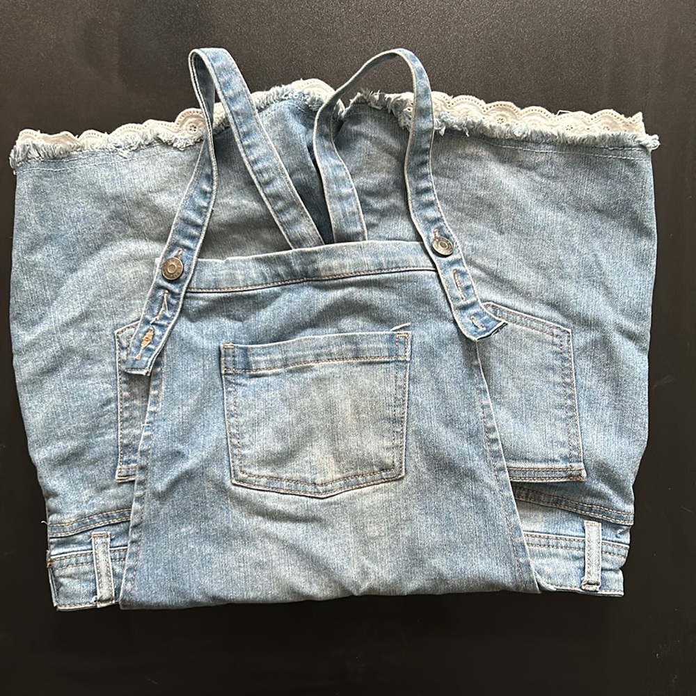 Cat & Jack Girls Jean Short Overall XL 14-16